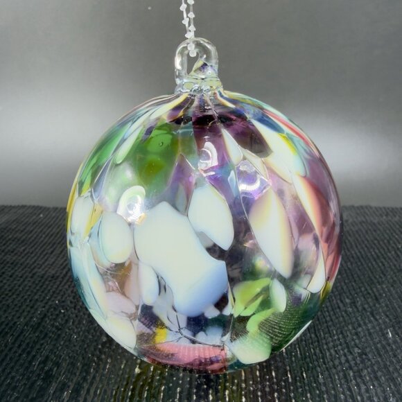 Hand Blown Studio Art Glass Orb Ornament Friendship Ball Witch Ball Glassware - Picture 10 of 12